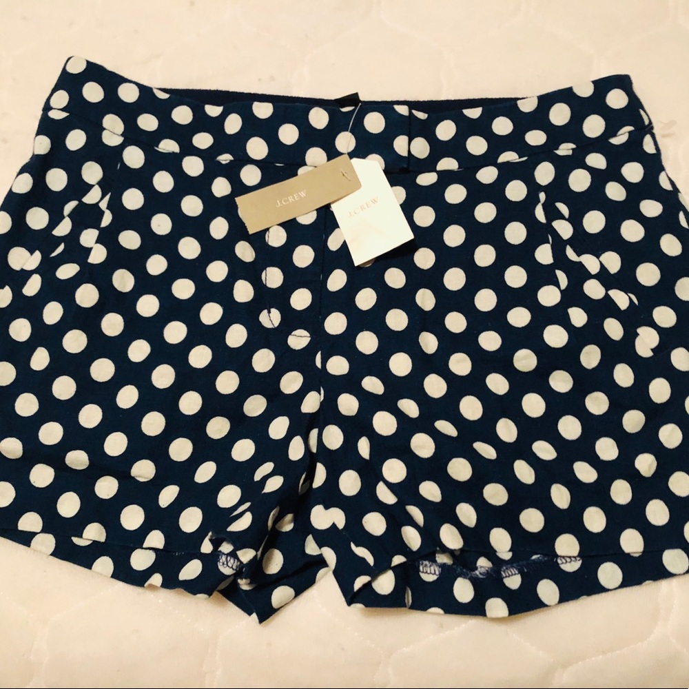 J Crew Blue Polka Dot Shorts